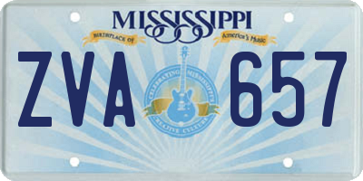 MS license plate ZVA657