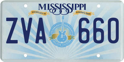 MS license plate ZVA660