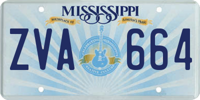 MS license plate ZVA664