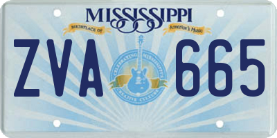 MS license plate ZVA665