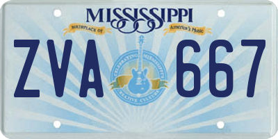 MS license plate ZVA667