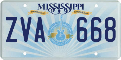 MS license plate ZVA668