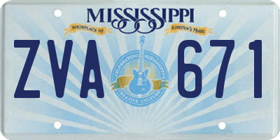 MS license plate ZVA671