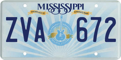 MS license plate ZVA672