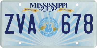 MS license plate ZVA678