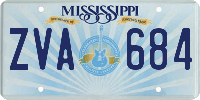 MS license plate ZVA684