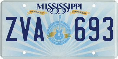 MS license plate ZVA693