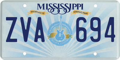 MS license plate ZVA694