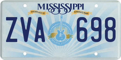 MS license plate ZVA698