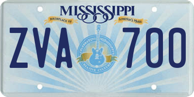 MS license plate ZVA700