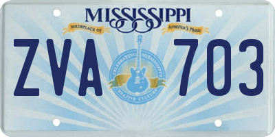 MS license plate ZVA703