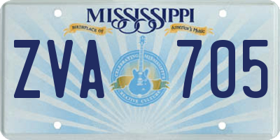 MS license plate ZVA705
