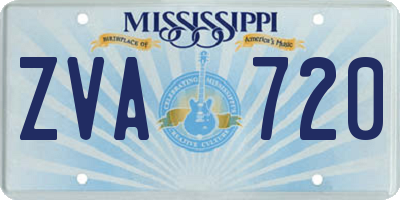 MS license plate ZVA720