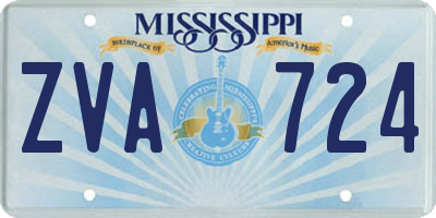 MS license plate ZVA724