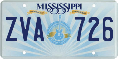 MS license plate ZVA726