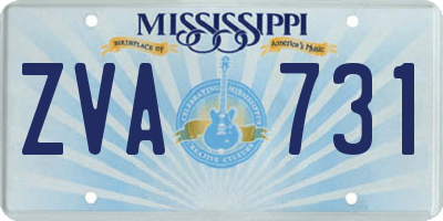 MS license plate ZVA731