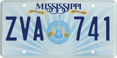 MS license plate ZVA741