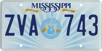 MS license plate ZVA743