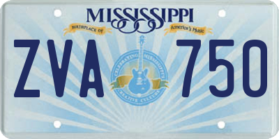 MS license plate ZVA750