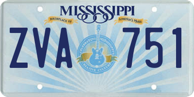 MS license plate ZVA751