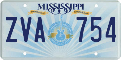 MS license plate ZVA754