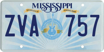 MS license plate ZVA757