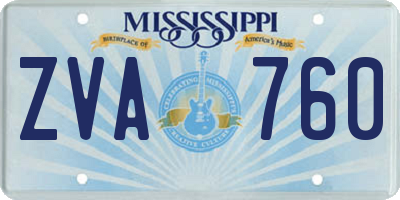 MS license plate ZVA760