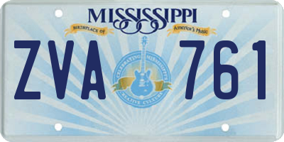 MS license plate ZVA761