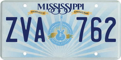 MS license plate ZVA762