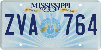 MS license plate ZVA764