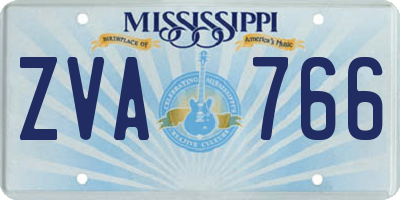 MS license plate ZVA766