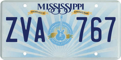 MS license plate ZVA767