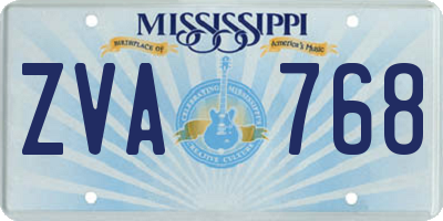 MS license plate ZVA768