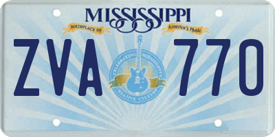 MS license plate ZVA770