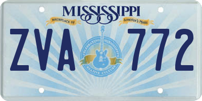 MS license plate ZVA772