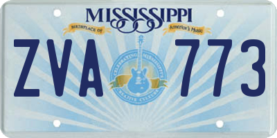 MS license plate ZVA773