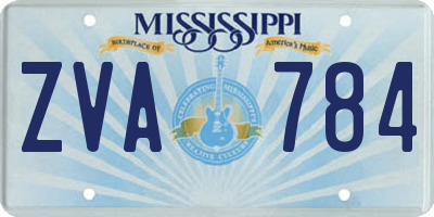 MS license plate ZVA784