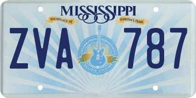 MS license plate ZVA787