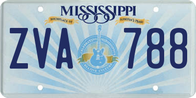 MS license plate ZVA788