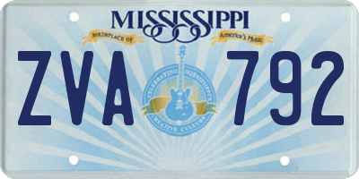 MS license plate ZVA792