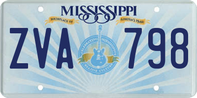 MS license plate ZVA798