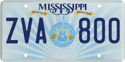 MS license plate ZVA800