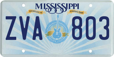 MS license plate ZVA803