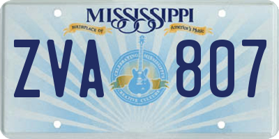 MS license plate ZVA807