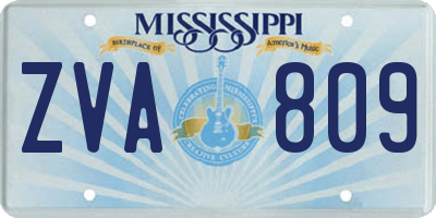 MS license plate ZVA809