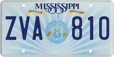 MS license plate ZVA810