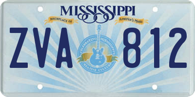 MS license plate ZVA812