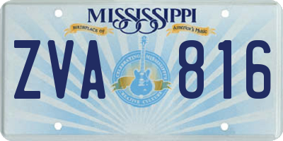 MS license plate ZVA816