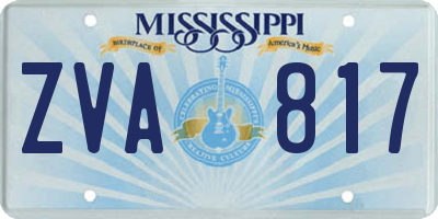 MS license plate ZVA817