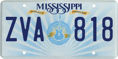 MS license plate ZVA818